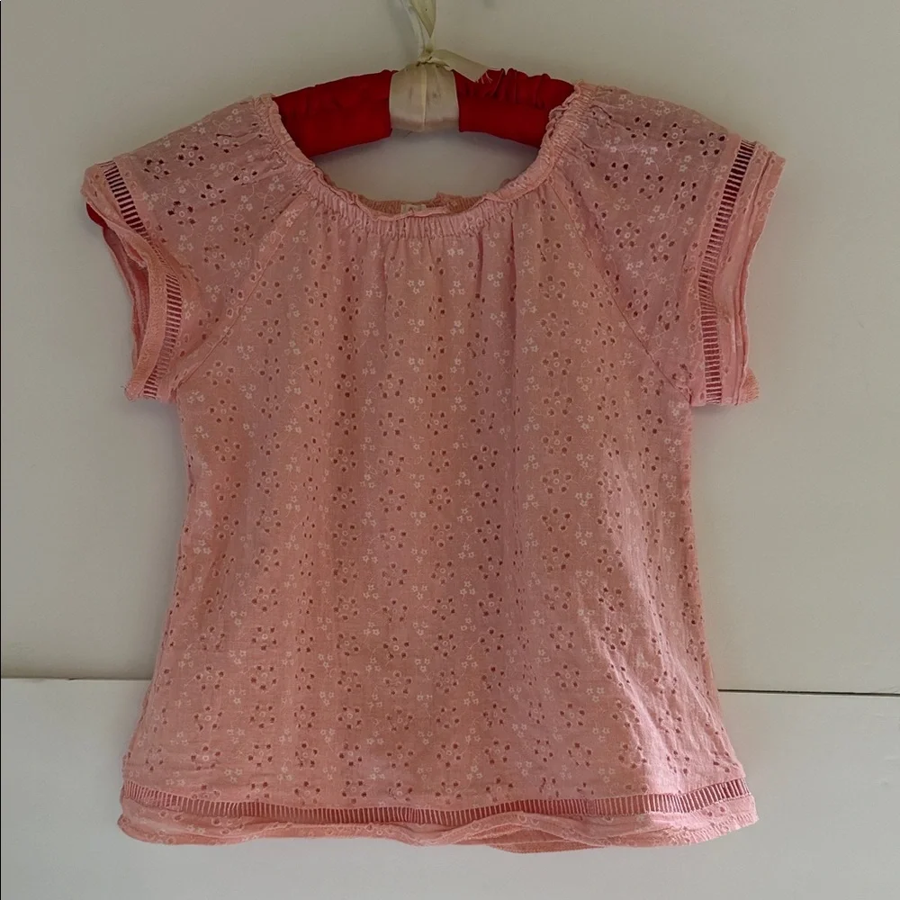 Adorable Pink Eyelet Kids Blouse - Picture 2 of 3
